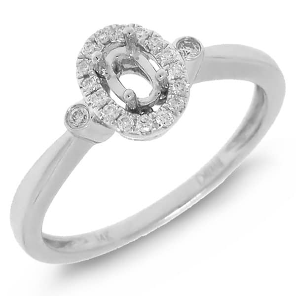 0.11ct 14k White Gold Diamond Semi-mount Ring