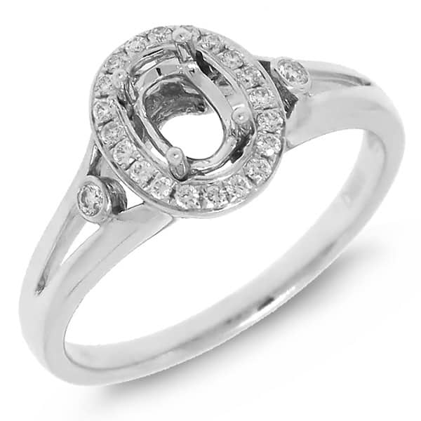 0.12ct 14k White Gold Diamond Semi-mount Ring