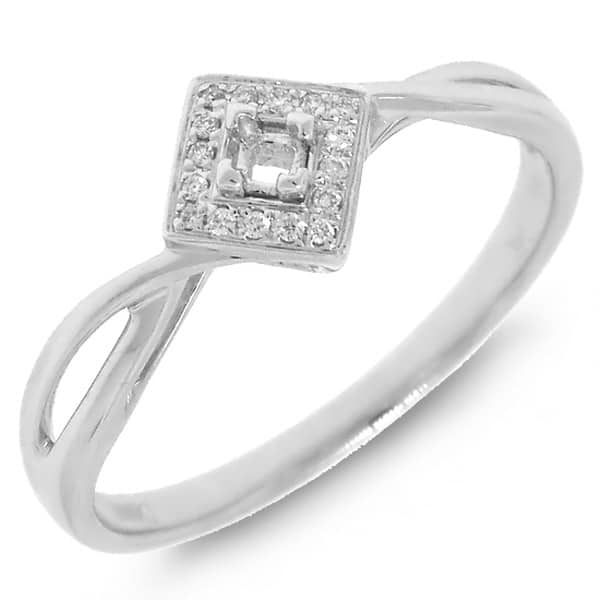 0.05ct 14k White Gold Diamond Semi-mount Ring