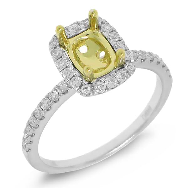 0.35ct 14k Two-tone Gold Diamond Semi-mount Ring
