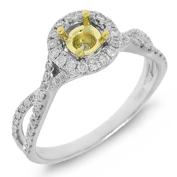 0.29ct 14k Two-Tone Gold Diamond Semi-mount Ring