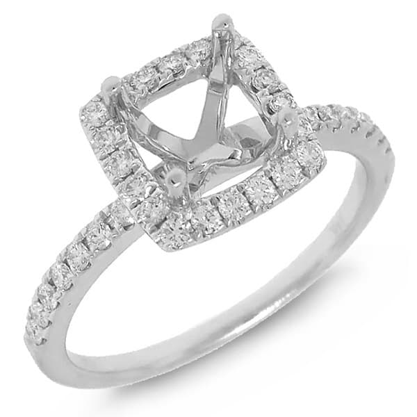 0.34ct 14k White Gold Diamond Semi-mount Ring