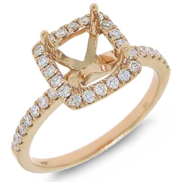 0.34ct 14k Rose Gold Diamond Semi-mount Ring
