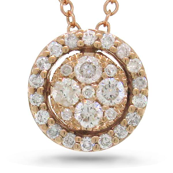 0.29ct 14k Rose Gold Diamond Pendant Necklace