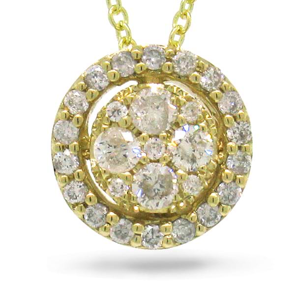0.29ct 14k Yellow Gold Diamond Pendant Necklace