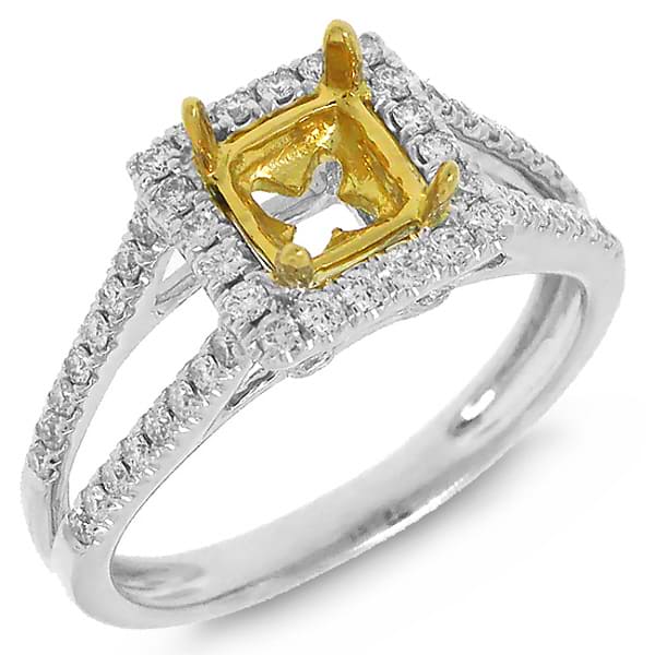 0.46ct 14k Two-tone Gold Diamond Semi-mount Ring