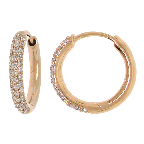 0.29ct 14k Rose Gold Diamond Huggie Earrings