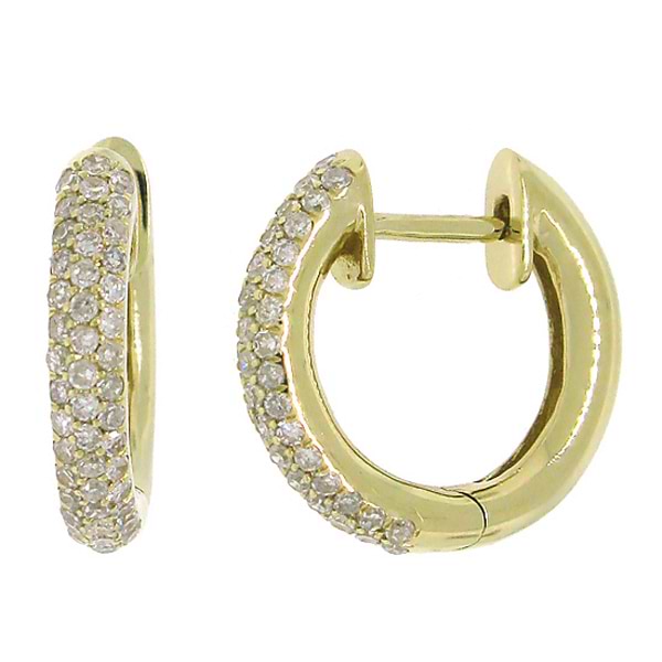 0.30ct 14k Yellow Gold Diamond Huggie Earrings