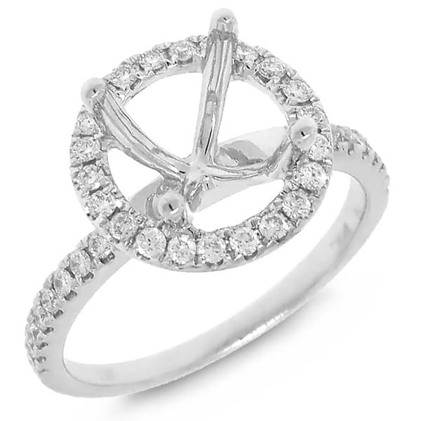 0.39ct 18k White Gold Diamond Semi-mount Ring