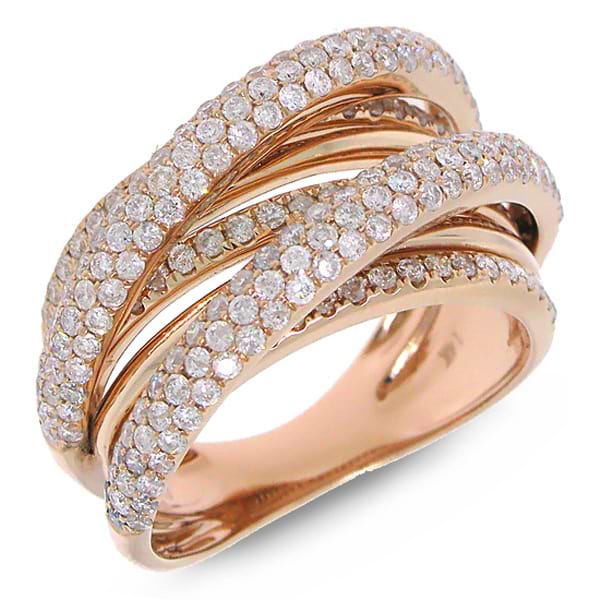 1.75ct 14k Rose Gold Diamond Bridge Ring