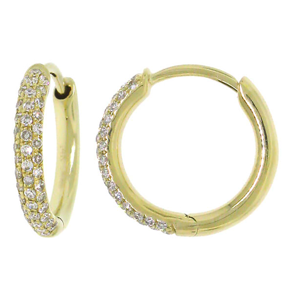 0.29ct 14k Yellow Gold Diamond Huggie Earrings