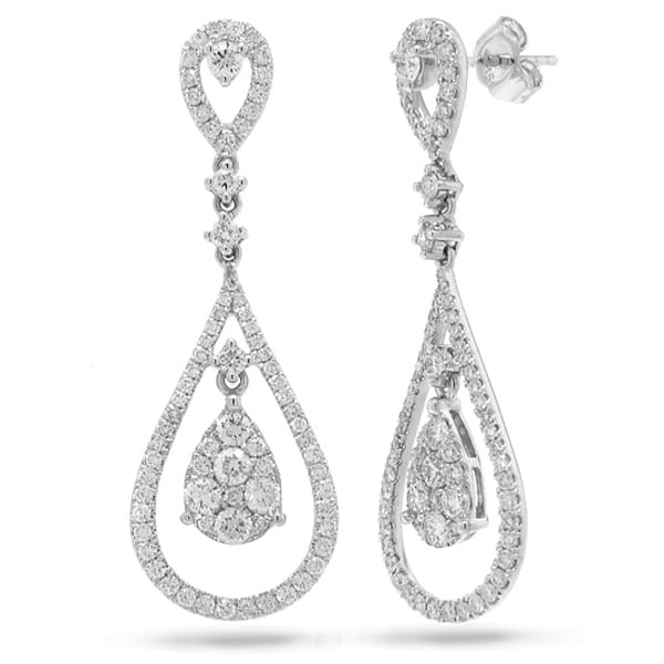 1.79ct 14k White Gold Diamond Earrings
