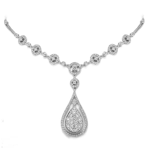 2.92ct 14k White Gold Diamond Necklace