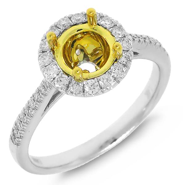 0.30ct 14k Two-tone Gold Diamond Semi-mount Ring
