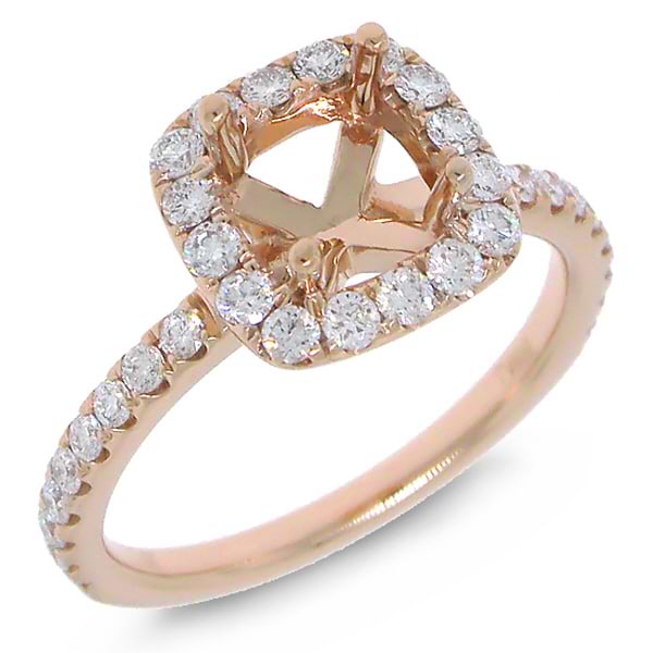 0.61ct 14k Rose Gold Diamond Semi-mount Ring