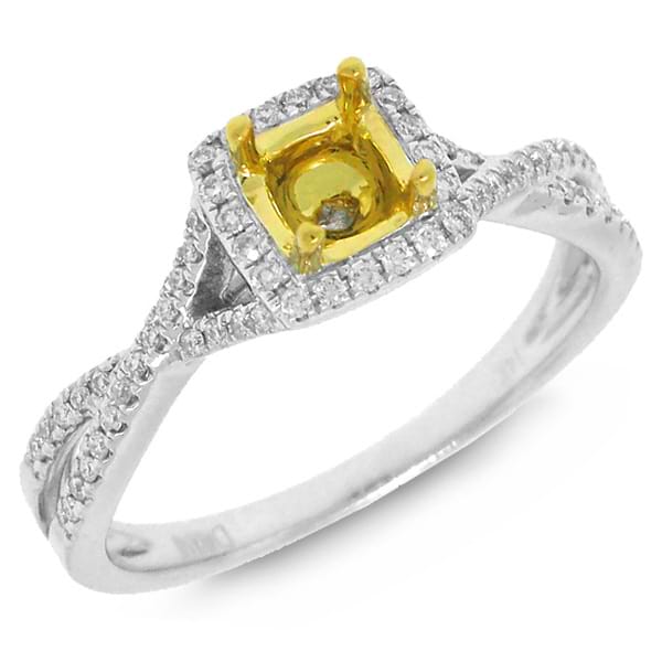 0.18ct 14k Two-tone Gold Diamond Semi-mount Ring