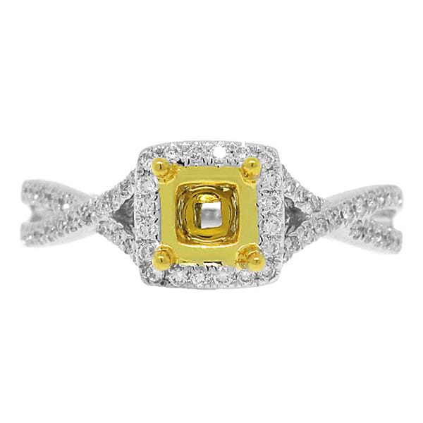 0.30ct 14k Two-tone Gold Diamond Semi-mount Ring