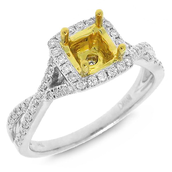 0.27ct 14k Two-tone Gold Diamond Semi-mount Ring