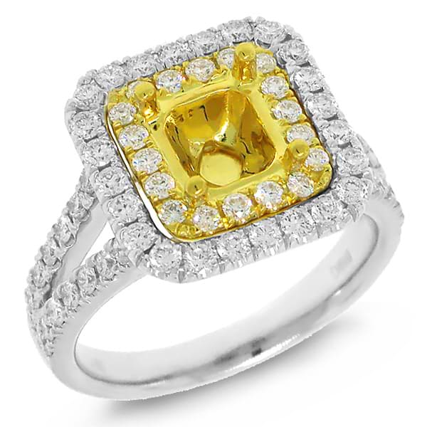 1.01ct 18k Two-tone Gold Diamond Semi-mount Ring