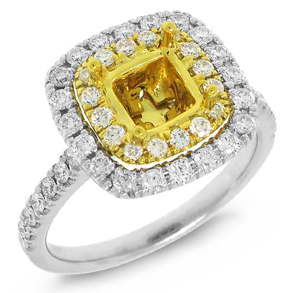 0.73ct 18k Two-tone Gold Diamond Semi-mount Ring