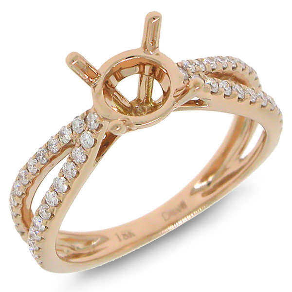 0.33ct 18k Rose Gold Diamond Semi-mount Ring