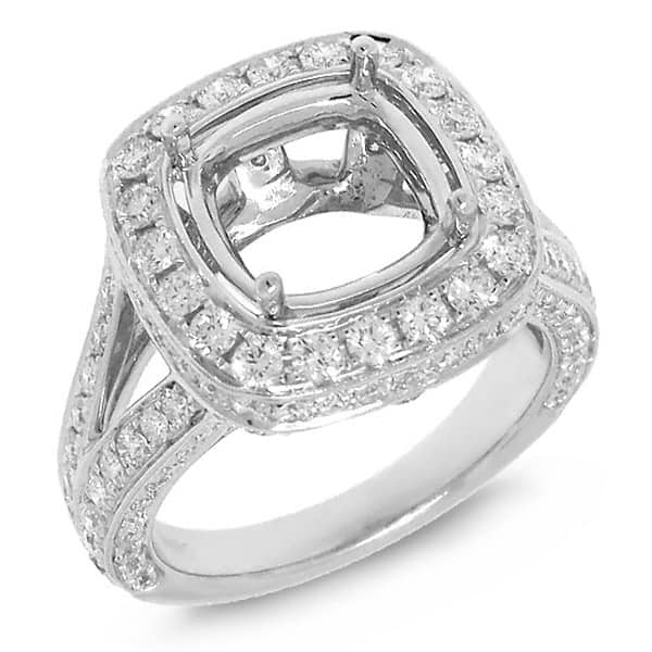 1.59ct 14k White Gold Diamond Semi-mount Ring