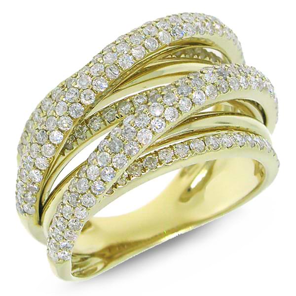 1.75ct 14k Yellow Gold Diamond Bridge Ring
