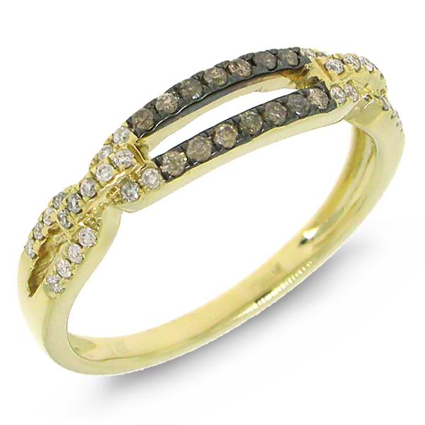 0.23ct 14k Two-tone Gold White & Champagne Diamond Lady's Ring