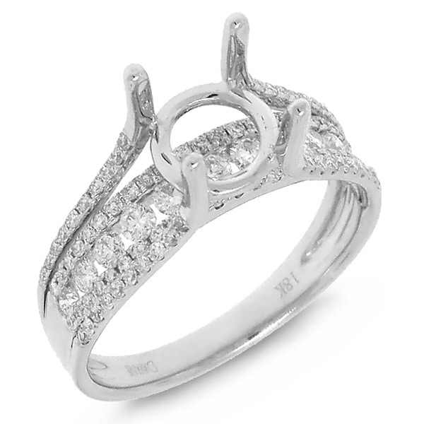 0.60ct 18k White Gold Diamond Semi-mount Ring