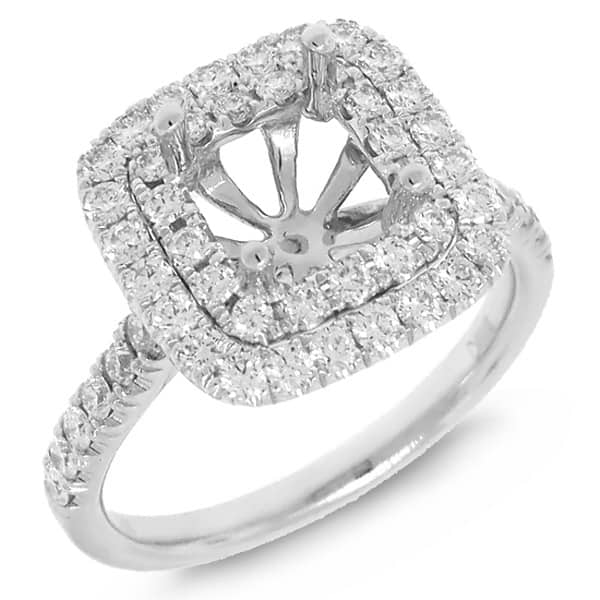0.82ct 18k White Gold Diamond Semi-mount Ring