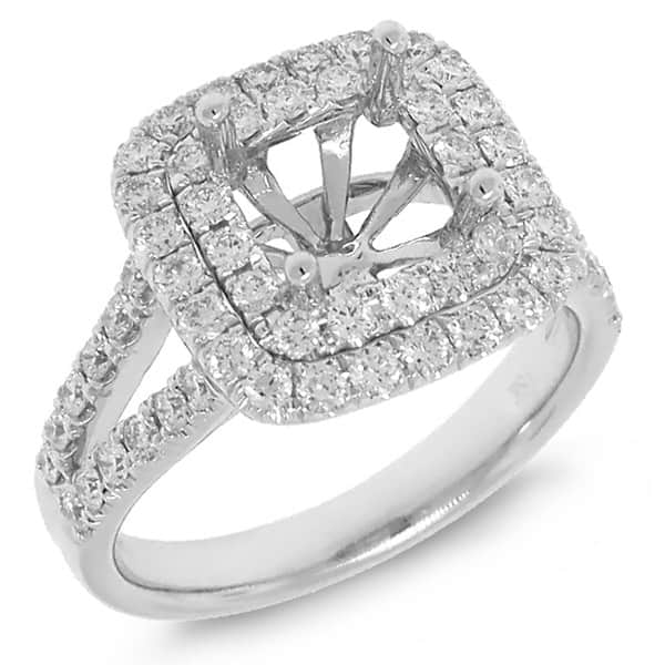 0.93ct 18k White Gold Diamond Semi-mount Ring