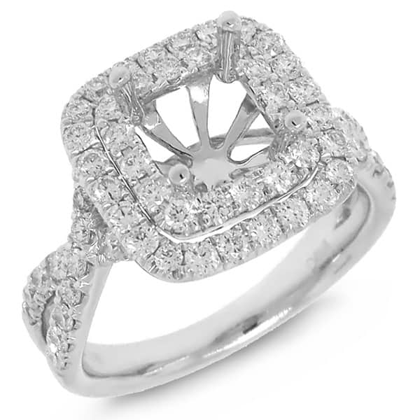 0.95ct 18k White Gold Diamond Semi-mount Ring