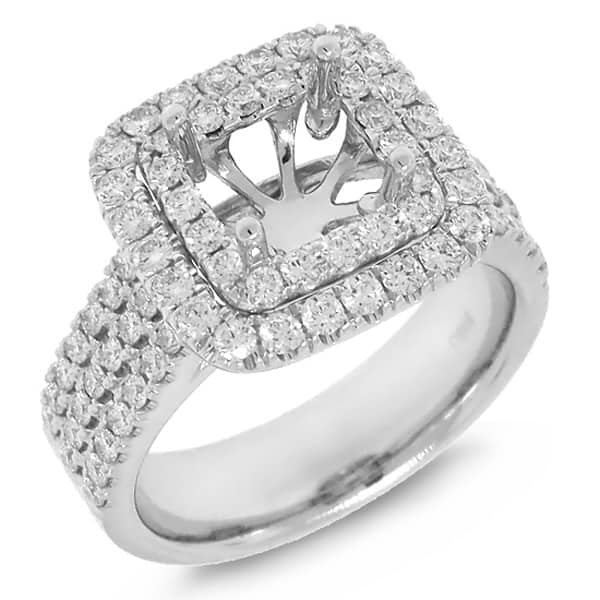 1.08ct 18k White Gold Diamond Semi-mount Ring