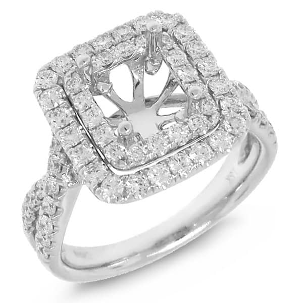 0.98ct 18k White Gold Diamond Semi-mount Ring