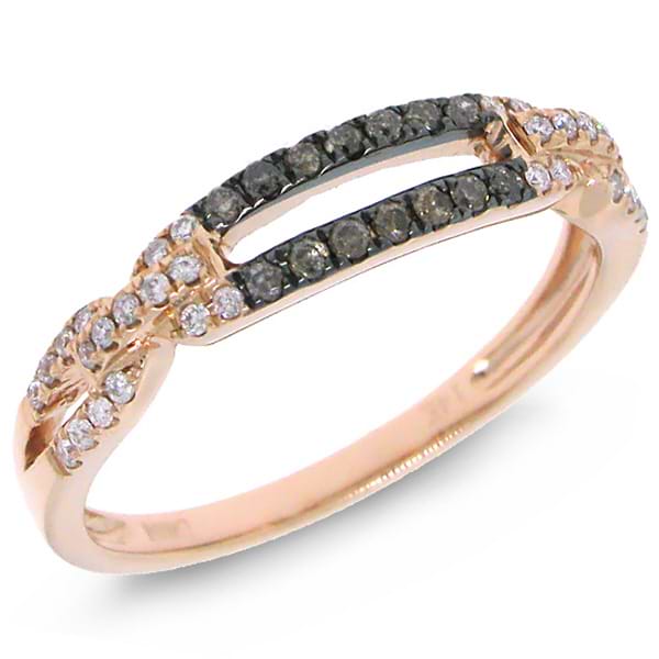 0.23ct 14k Rose Gold White & Champagne Diamond Lady's Ring