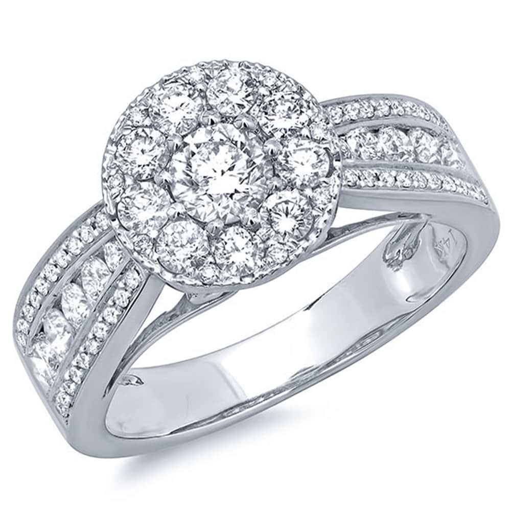 1.25ct 14k White Gold Diamond Lady's Ring Size 5.5