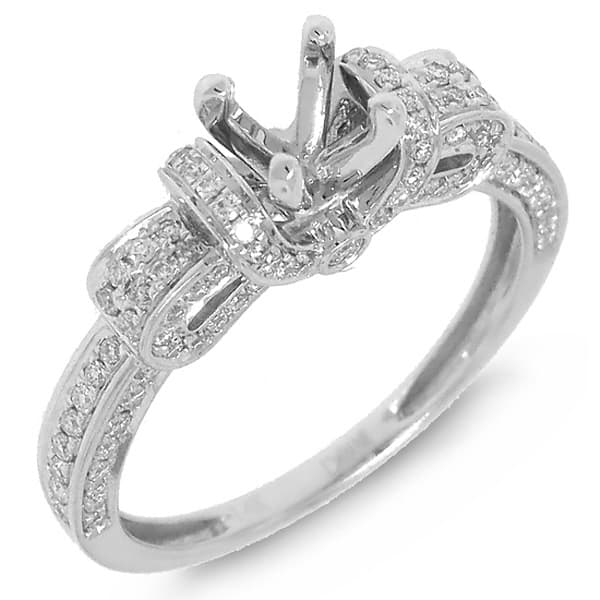 0.45ct 14k White Gold Diamond Semi-mount Ring