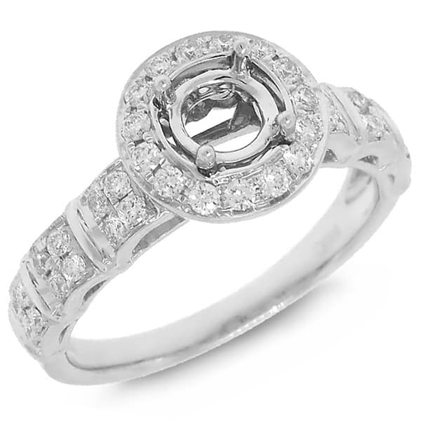 0.40ct 14k White Gold Diamond Semi-mount Ring