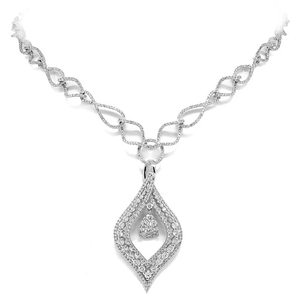4.08ct 14k White Gold Diamond Necklace