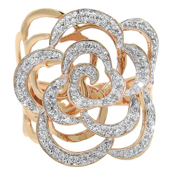 0.23ct 14k Two-tone Rose Gold Diamond Flower Ring