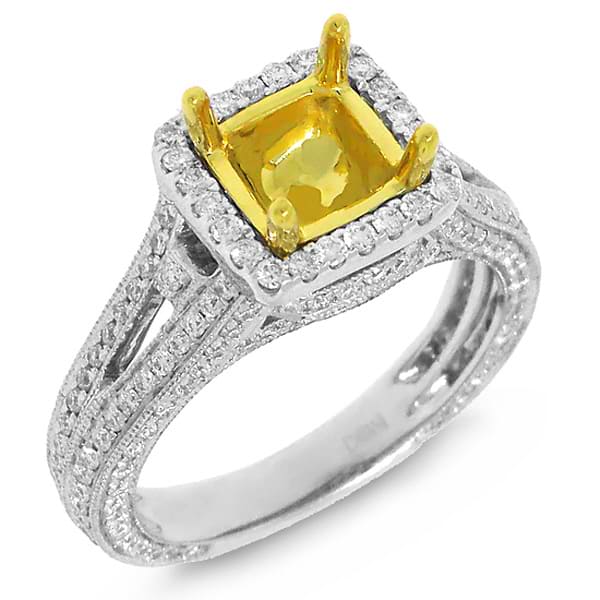 1.00ct 14k Two-tone Gold Diamond Semi-mount Ring