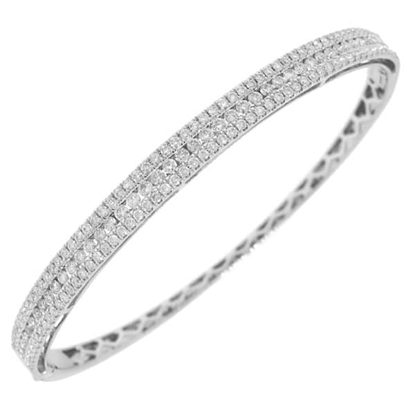 1.85ct 14k White Gold Diamond Bangle Bracelet