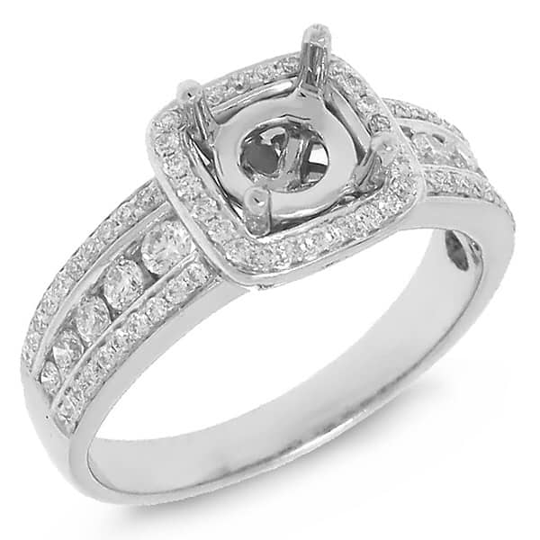 0.52ct 14k White Gold Diamond Semi-mount Ring
