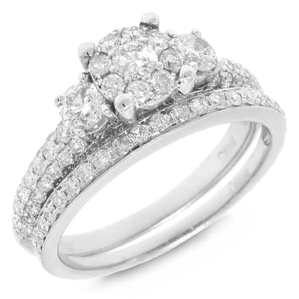 1.19ct 14k White Gold Diamond Lady's Ring 2-pc