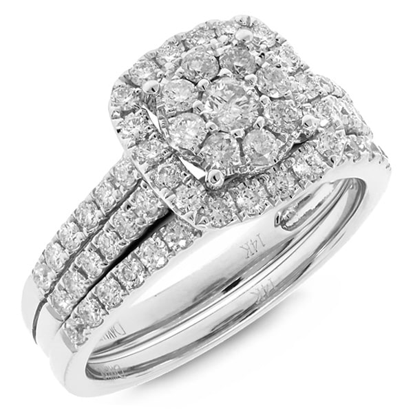 1.06ct 14k White Gold Diamond Lady's Ring 2-pc