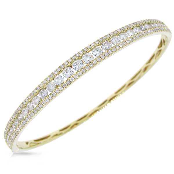 3.15ct 14k Yellow Gold Diamond Bangle Bracelet