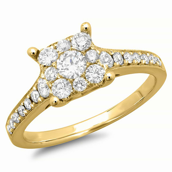 0.83ct 18k Yellow Gold Diamond Lady's Ring