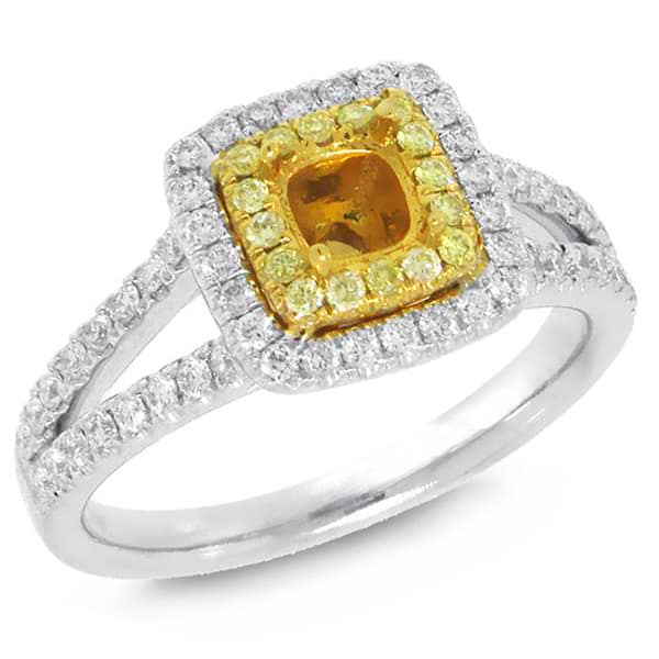 0.57ct 14k Two-tone Gold Diamond Semi-mount Ring