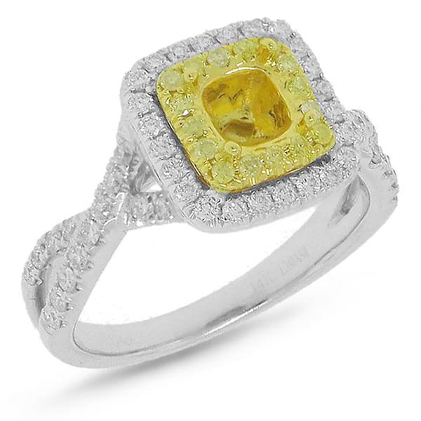 0.56ct 14k Two-tone Gold Diamond Semi-mount Ring
