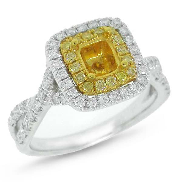 0.66ct 14k Two-tone Gold Diamond Semi-mount Ring